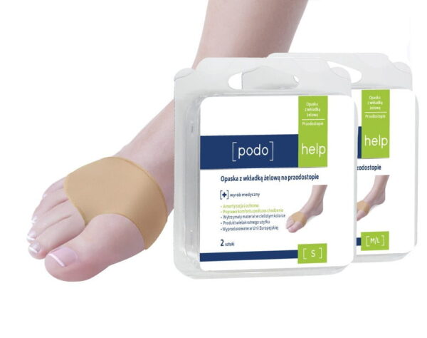 PODOHELP opaska z wkładką żelową na przodostopie krótka 2 szt (M/L)