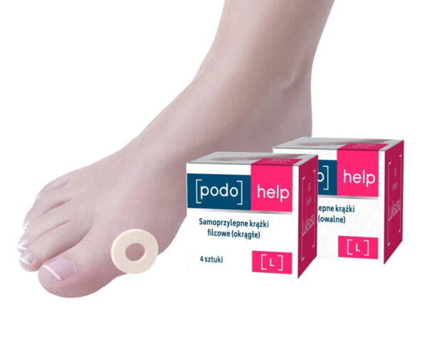 PODOHELP krążki filcowe na Haluksa 4 szt. okrągłe (L)