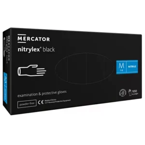 Rękawiczki nitrylowe czarne rozmiar M 100 szt