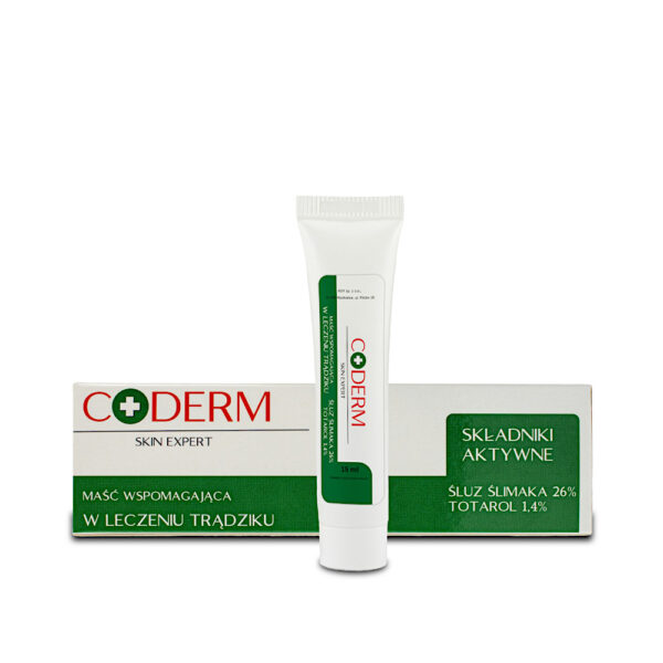 Coderm Maść na trądzik z 1,4% czystego totarolu i 26% śluzu ślimaka - 15 ml