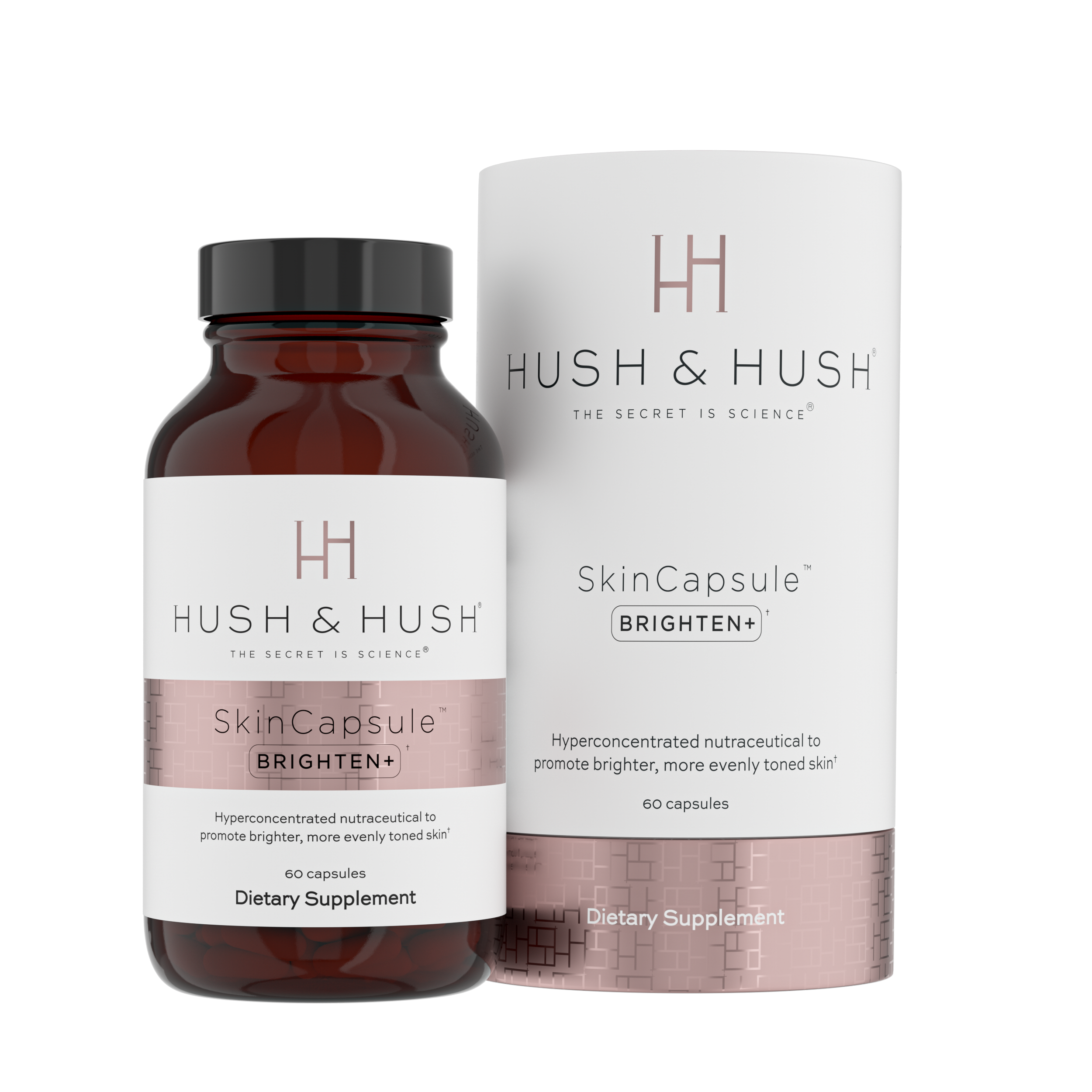 HUSH & HUSH SkinCapsule BRIGHTEN+ Wegański suplement diety wspierający rozjaśnianie przebarwień