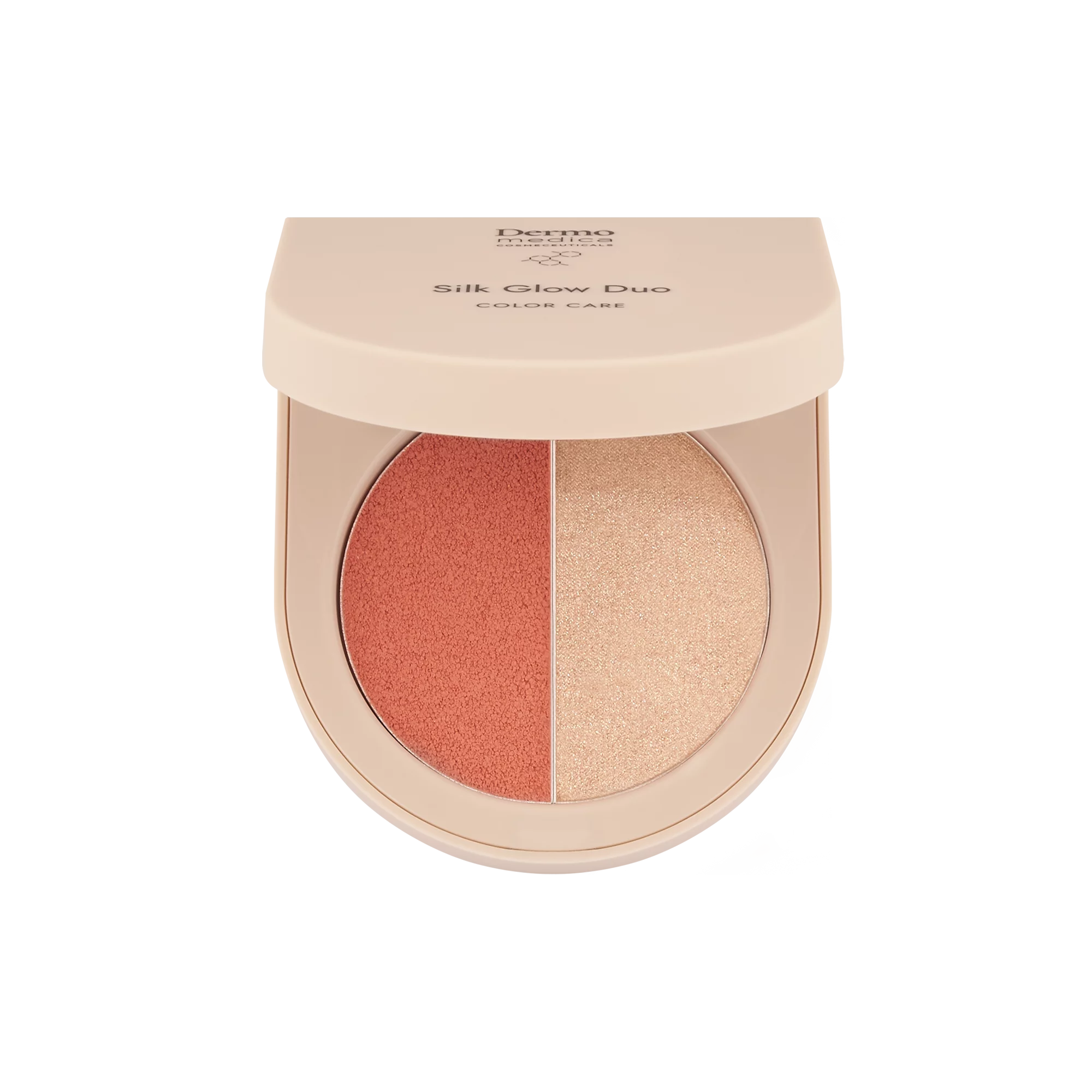 DERMOMEDICA Silk Glow Duo 5,2g Zestaw do makijażu twarzy, zwierający róż+rozświetlacz (subtelny blask i satynowe wykończenie)