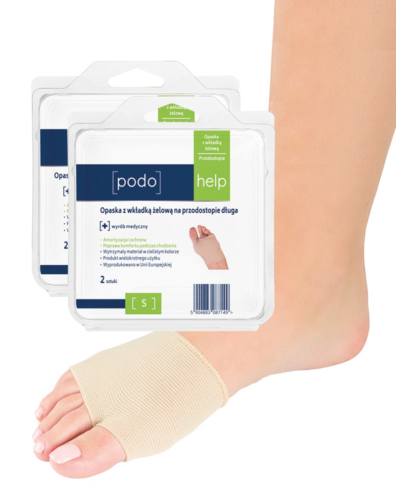 Podohelp opaska z wkładką żelową na przodostopie długa rozmiar M/L 2 szt.
