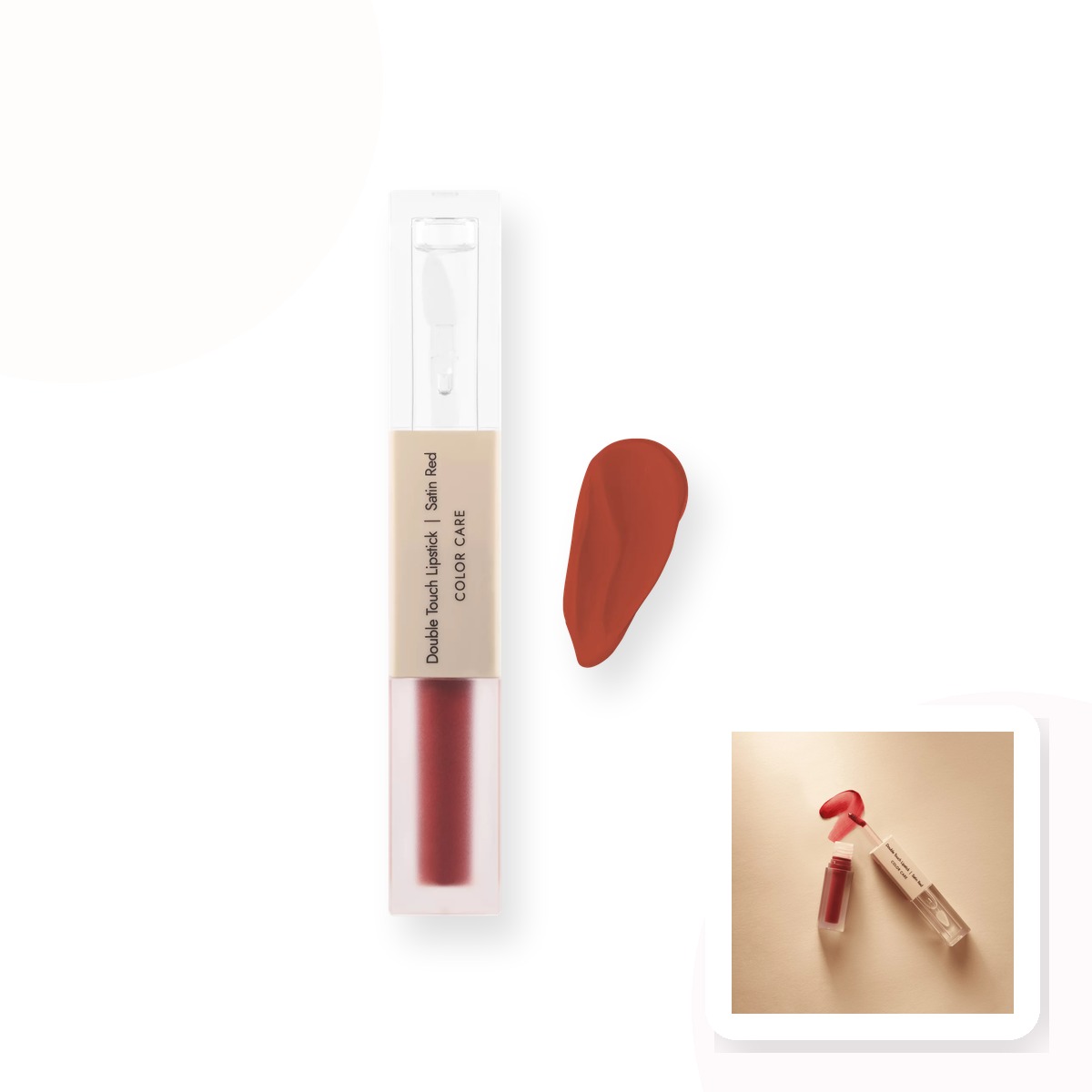 Double Touch Lipstick Satin Red – dwufazowa pomadka 2 x 1,72 ml - zdjęcie produktu