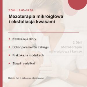 Program szkolenia: mezoterapia mikroigłowa i eksfoliacja kwasami – 2 dni